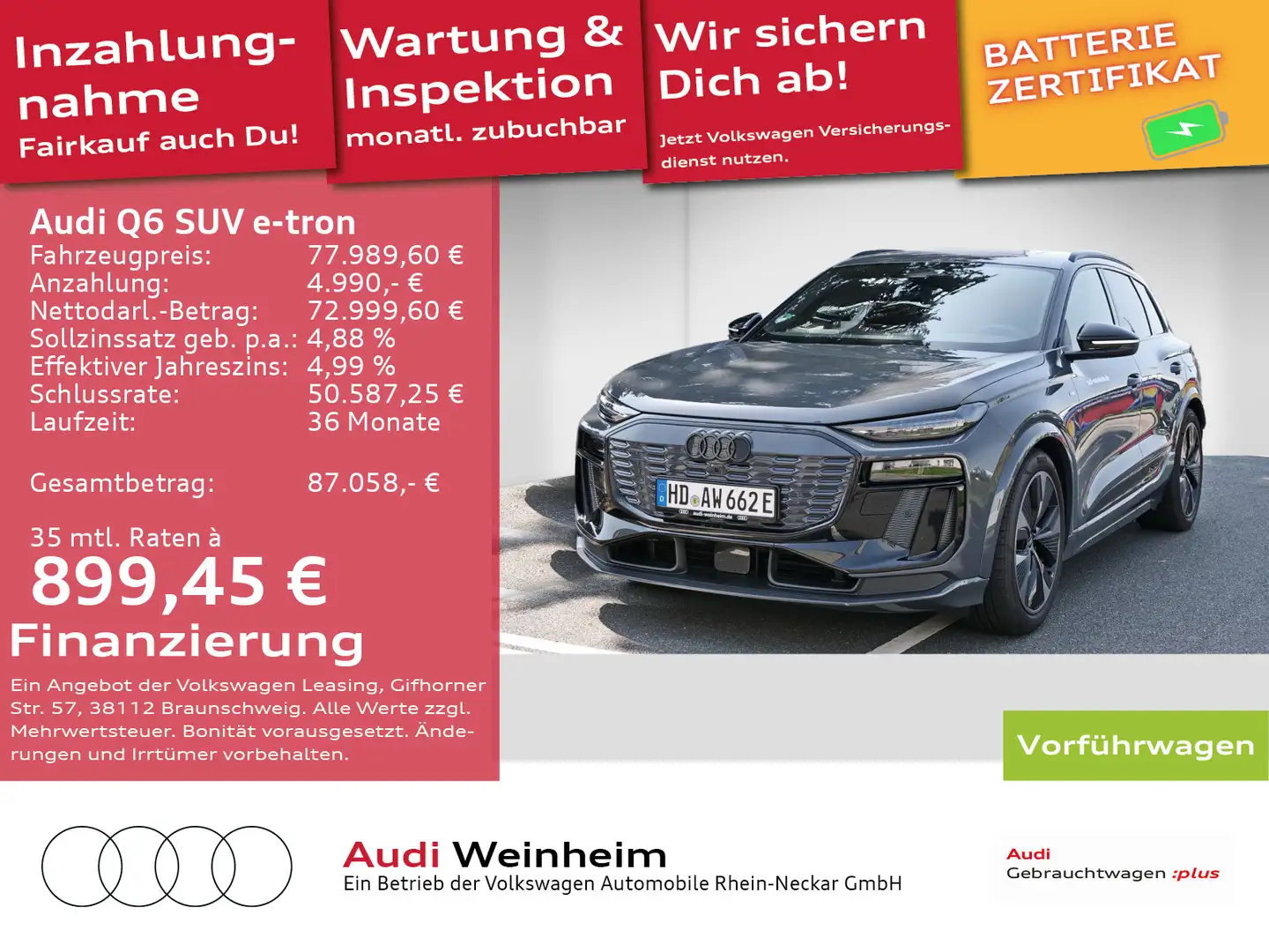 Audi Q6 e-tron performance edition Pano AHV sound uvm Grau - 1