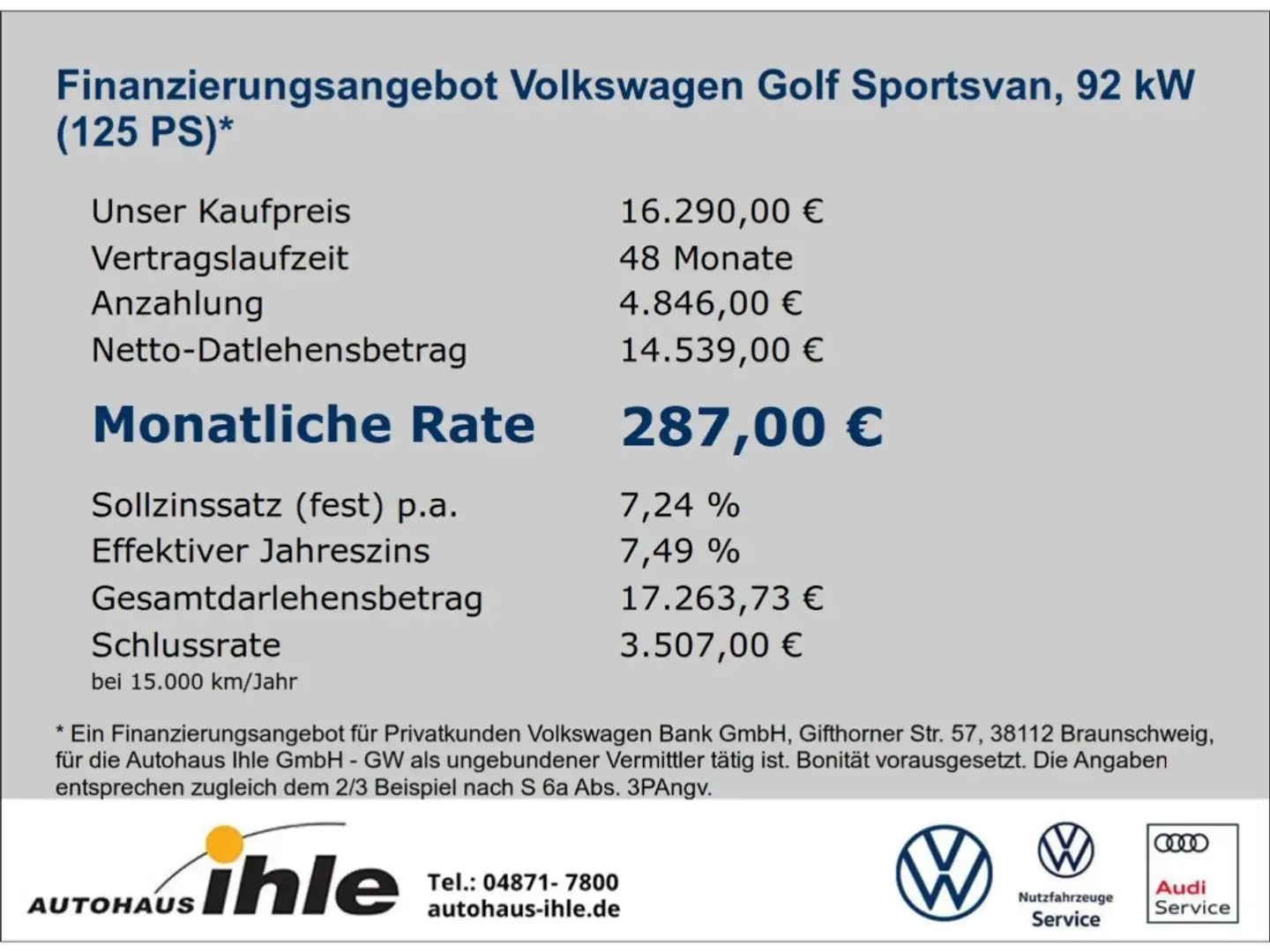 Volkswagen Golf Sportsvan 1,4 TSI DSG Lounge AHK+BI-XENON Grau - 2