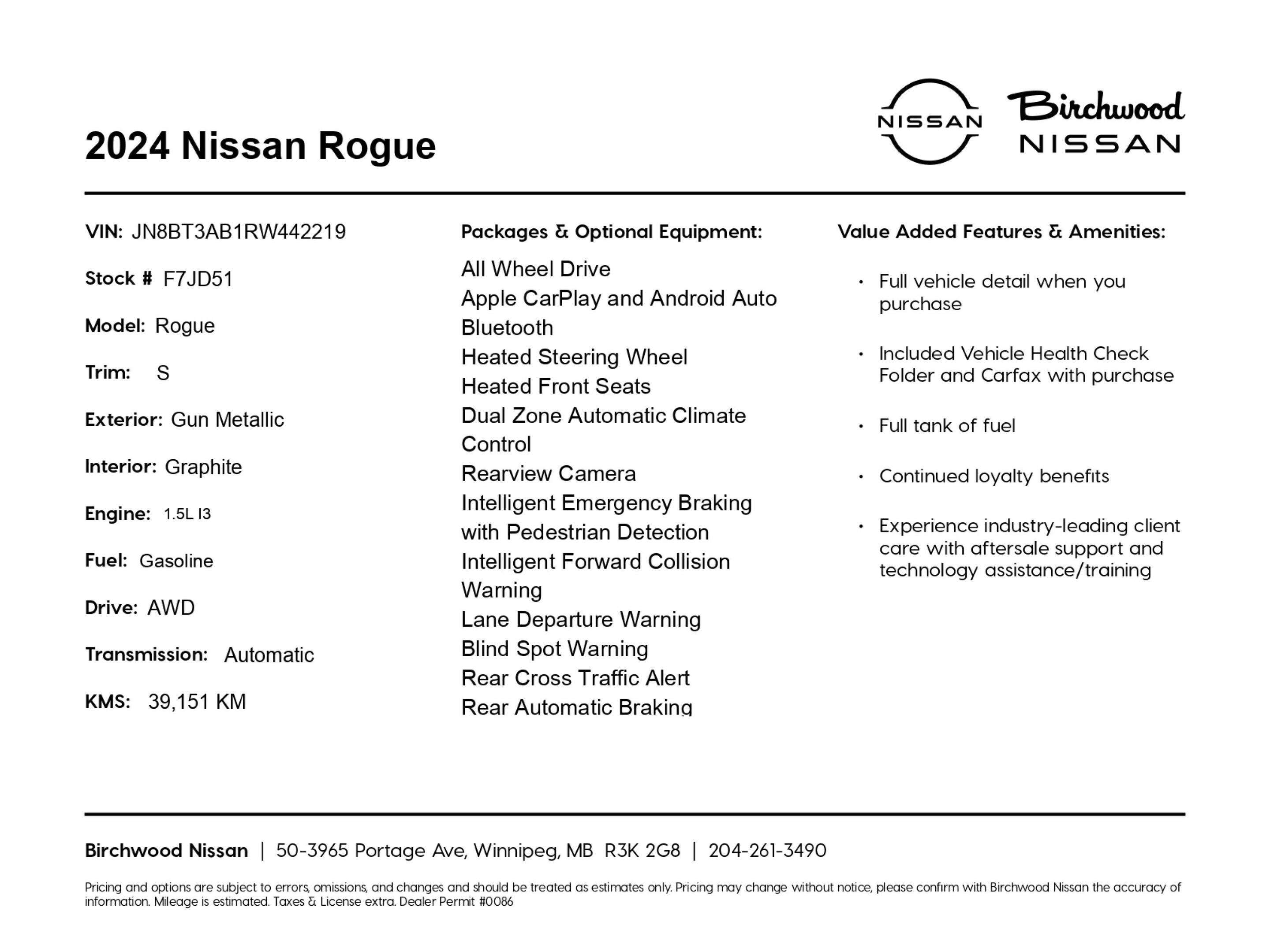 2024 Nissan Rogue S Accident Free | One Owner — снимка 1
