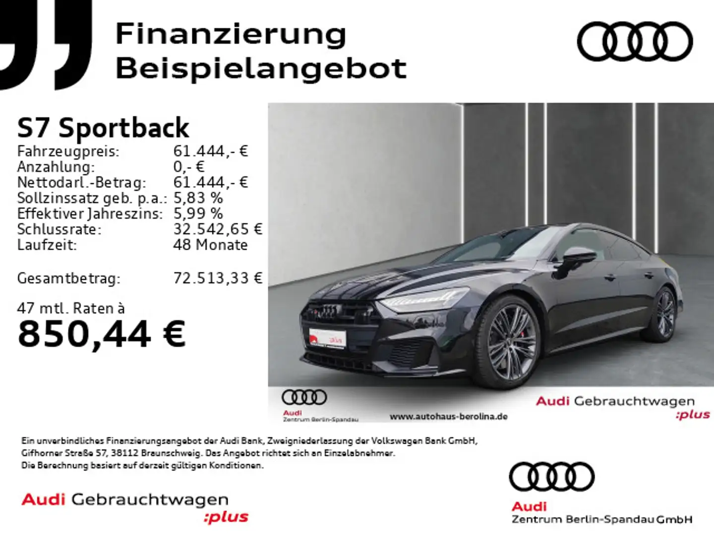 Audi S7 *HD-MATRIX*B&O*Opt.-Schwarz+*TOUR* Černá - 1