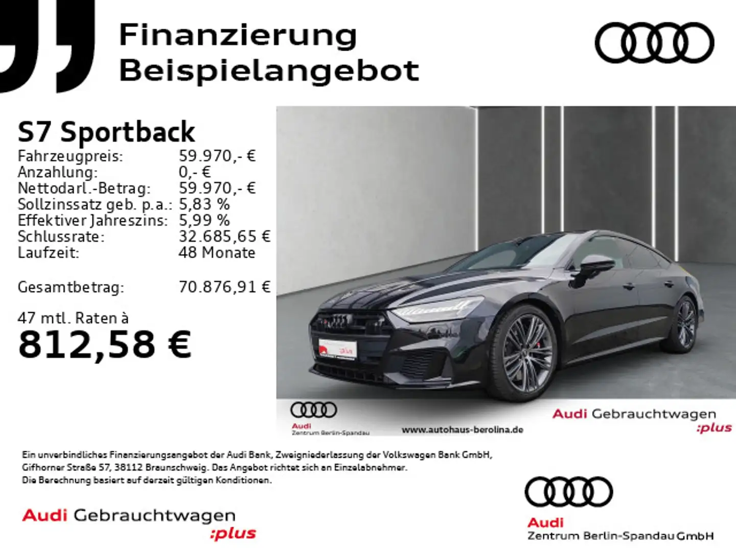 Audi S7 *HD-MATRIX*B&O*Opt.-Schwarz+*TOUR* Noir - 1