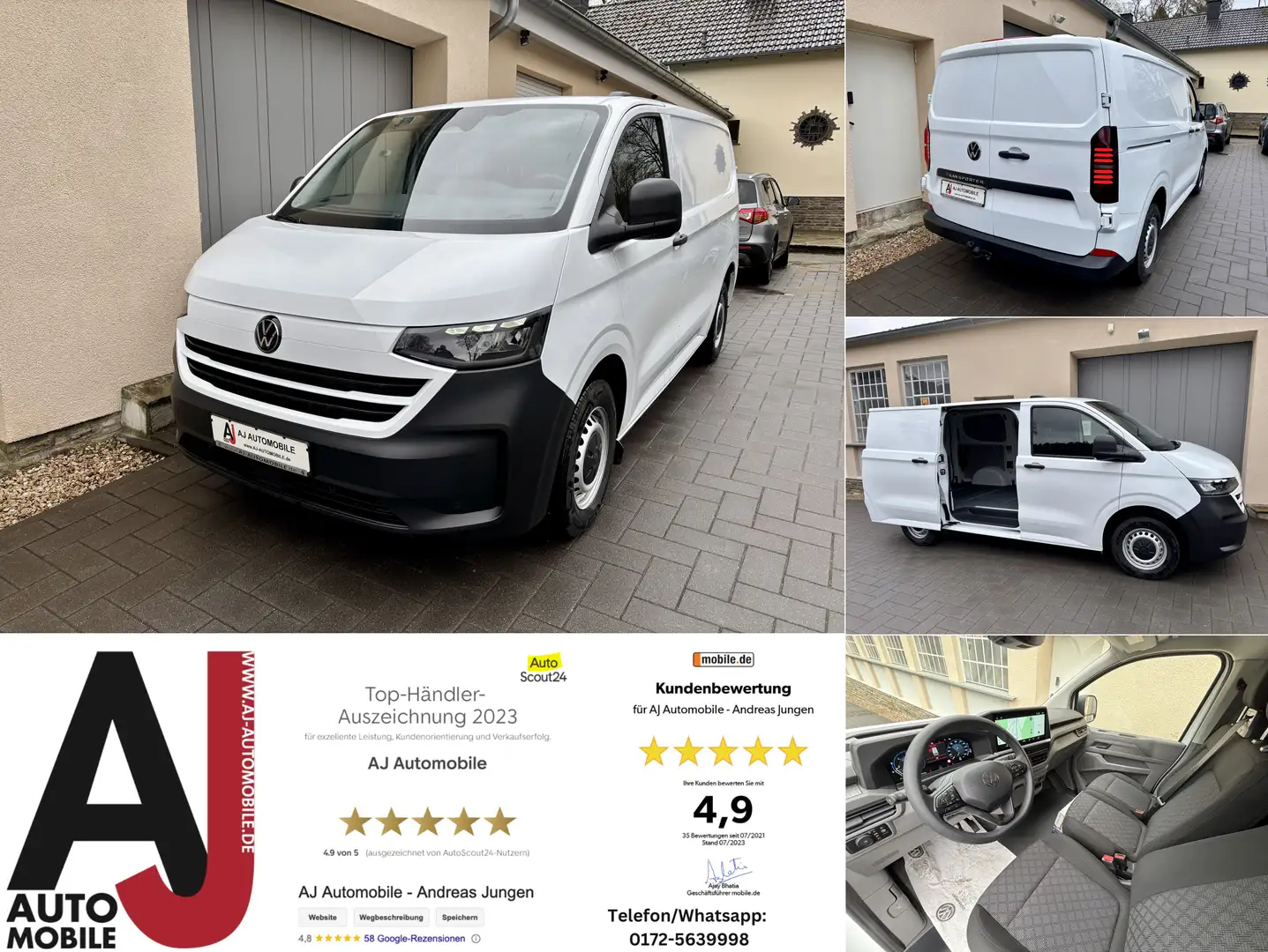 Volkswagen T7 Kastenwagen New Transporter Vorlauf Mai/Juni 25 Blanc - 1