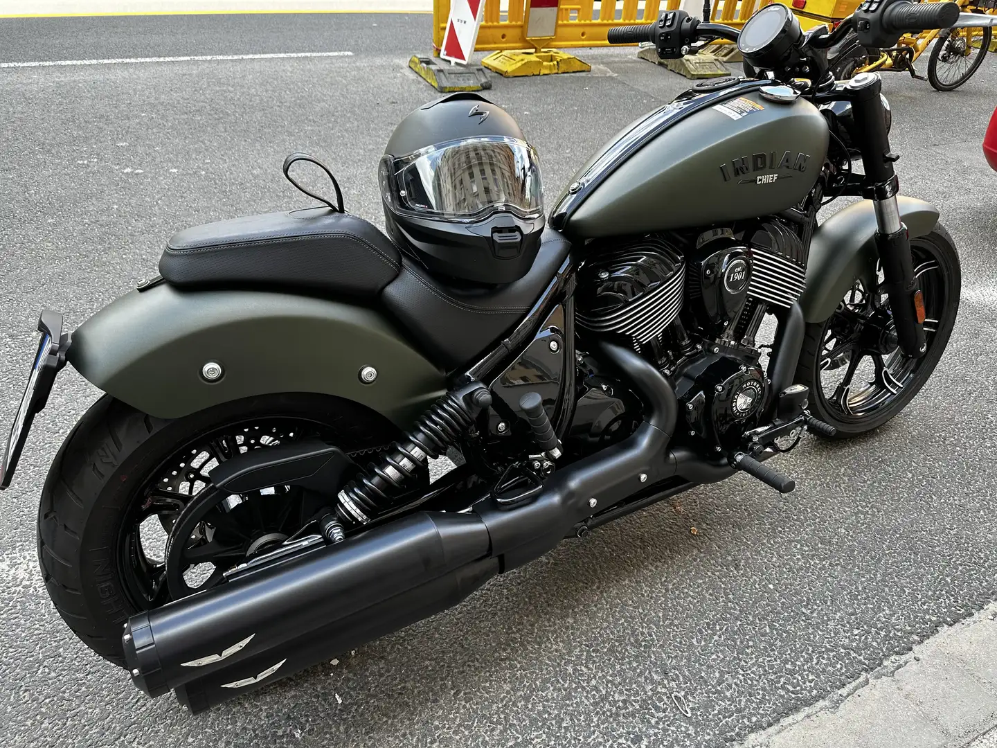 Indian Chief Dark horse, Penzl Auspuff,Soziusumbau Zöld - 2