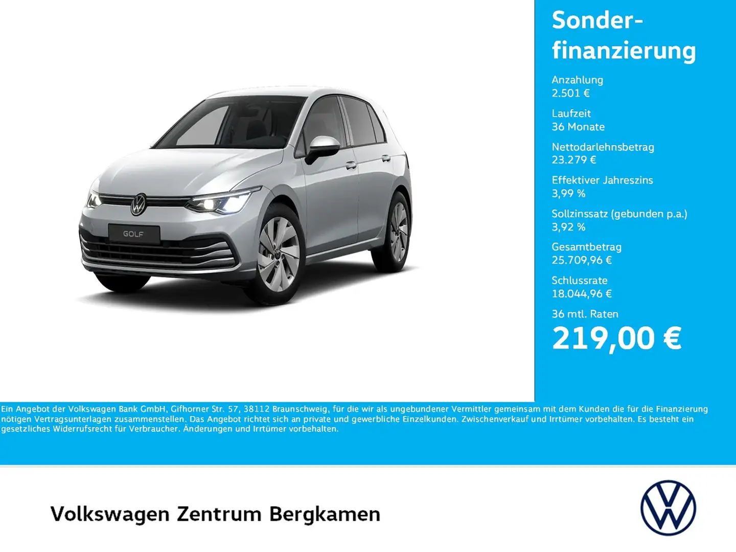 Volkswagen Golf VIII 1.5 eTSI MOVE AHK CAM ACC CARPLAY LM17 Silber - 1