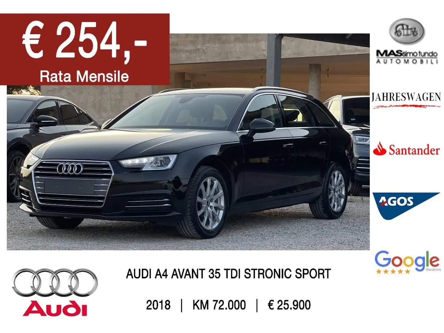 Audi A4 35 TDI S tronic Sport Zwart - 1
