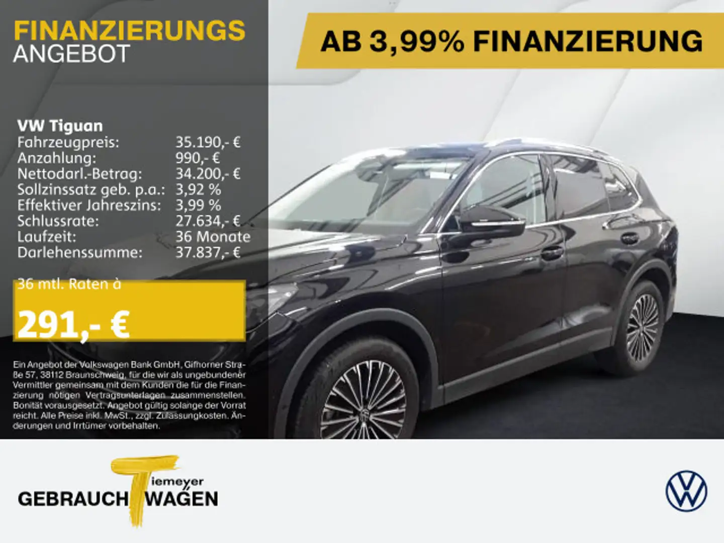 Volkswagen Tiguan 1.5 eTSI DSG ELEGANCE AHK IQ.LIGHT 360° I Schwarz - 1
