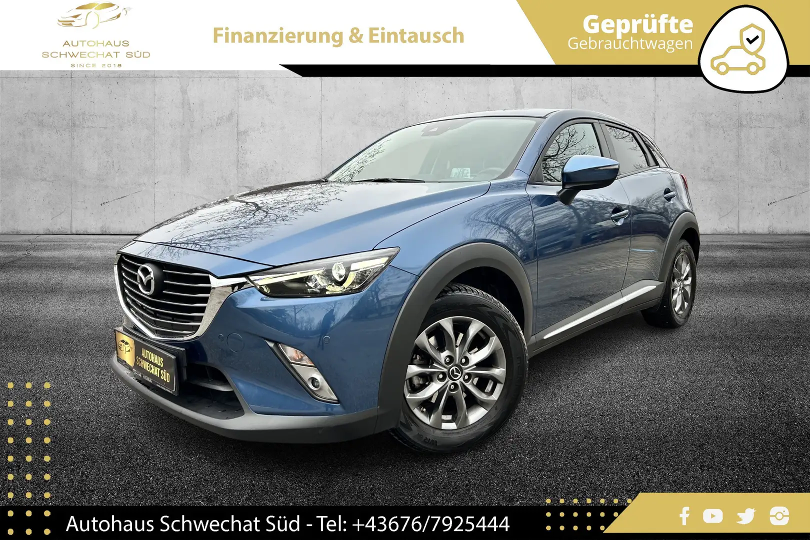 Mazda CX-3 G120 Revolution // HEAD-UP // NAVI // WENIG KM // Blau - 1