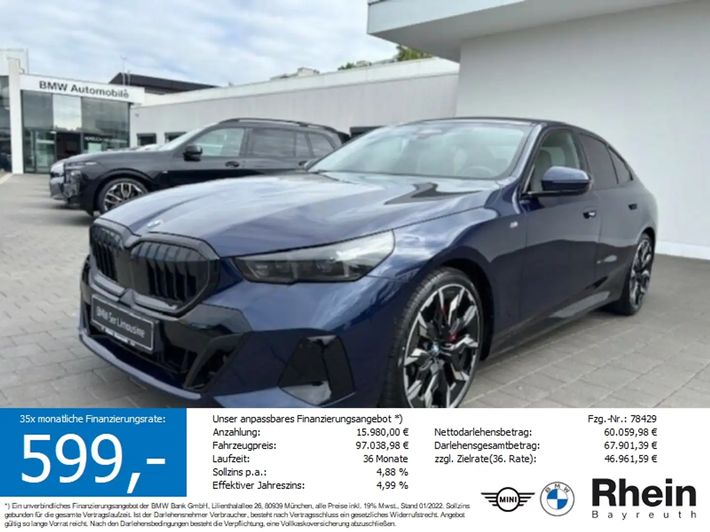 BMW 540 d xDrive Limousine M Sportpaket Blau - 1