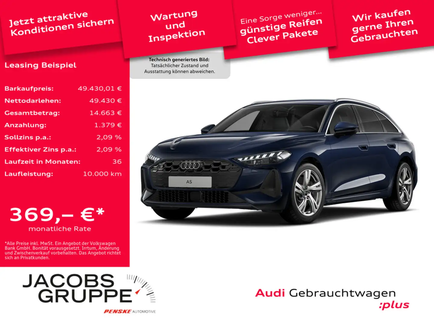 Audi A5 Avant TDI Kamera/HuD/B&O/LED/ACC/Sitzh./Sportsitze Blau - 1