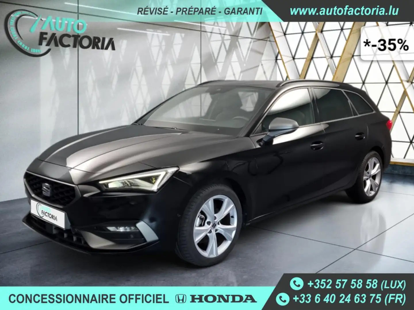 SEAT Leon Break -35% 1.5 eTSI 150cv HYB  BVA FR+GPS+Opts Noir - 1