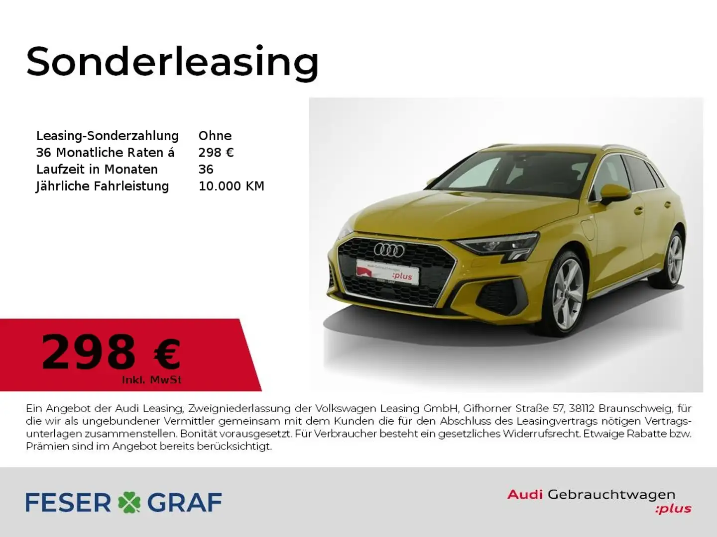 Audi A3 40 TFSI e S line Int/LED/AHK/18 Zoll Gelb - 1
