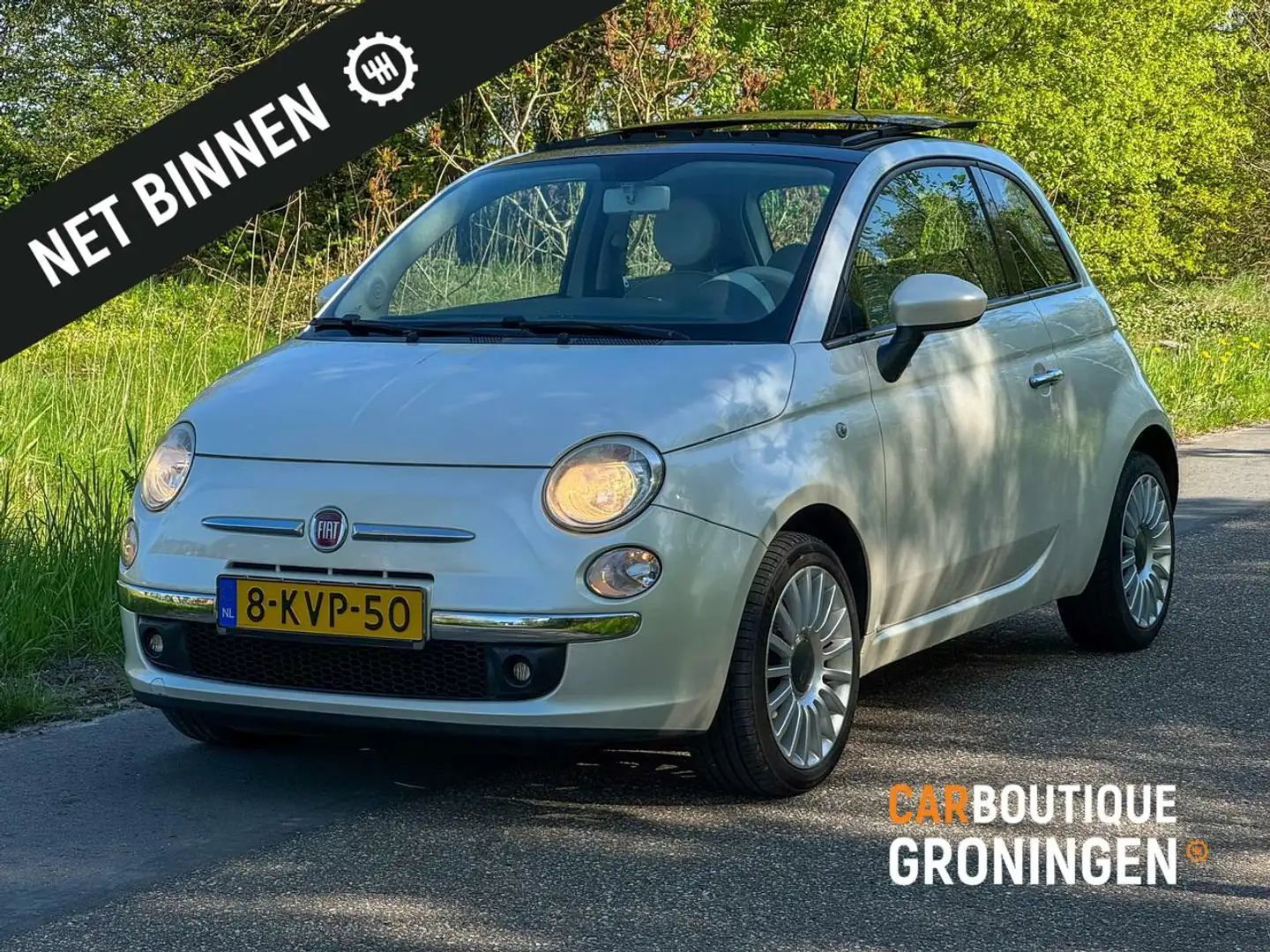 Fiat 500 1.2 Lounge | SCHUIFDAK |NWE APK|AIRCO |2e EIG |PAN Wit - 1