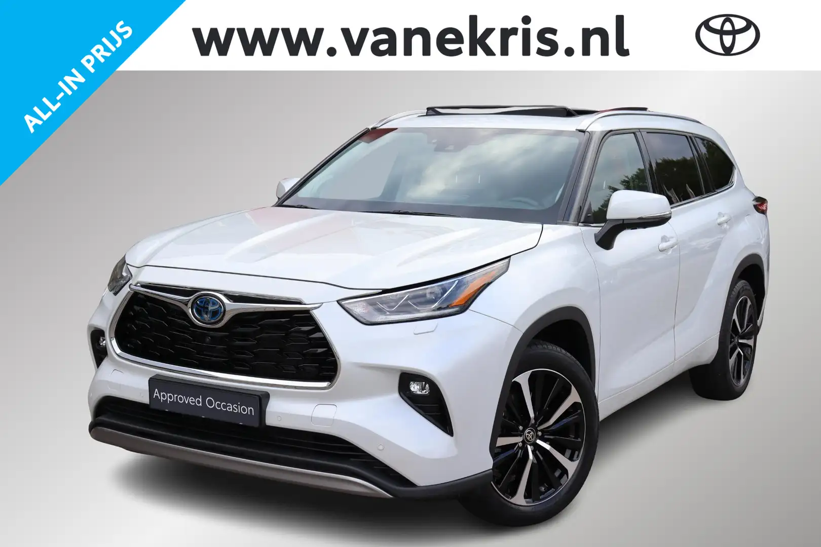 Toyota Highlander 2.5 AWD Hybrid Premium, Panodak Wit - 1