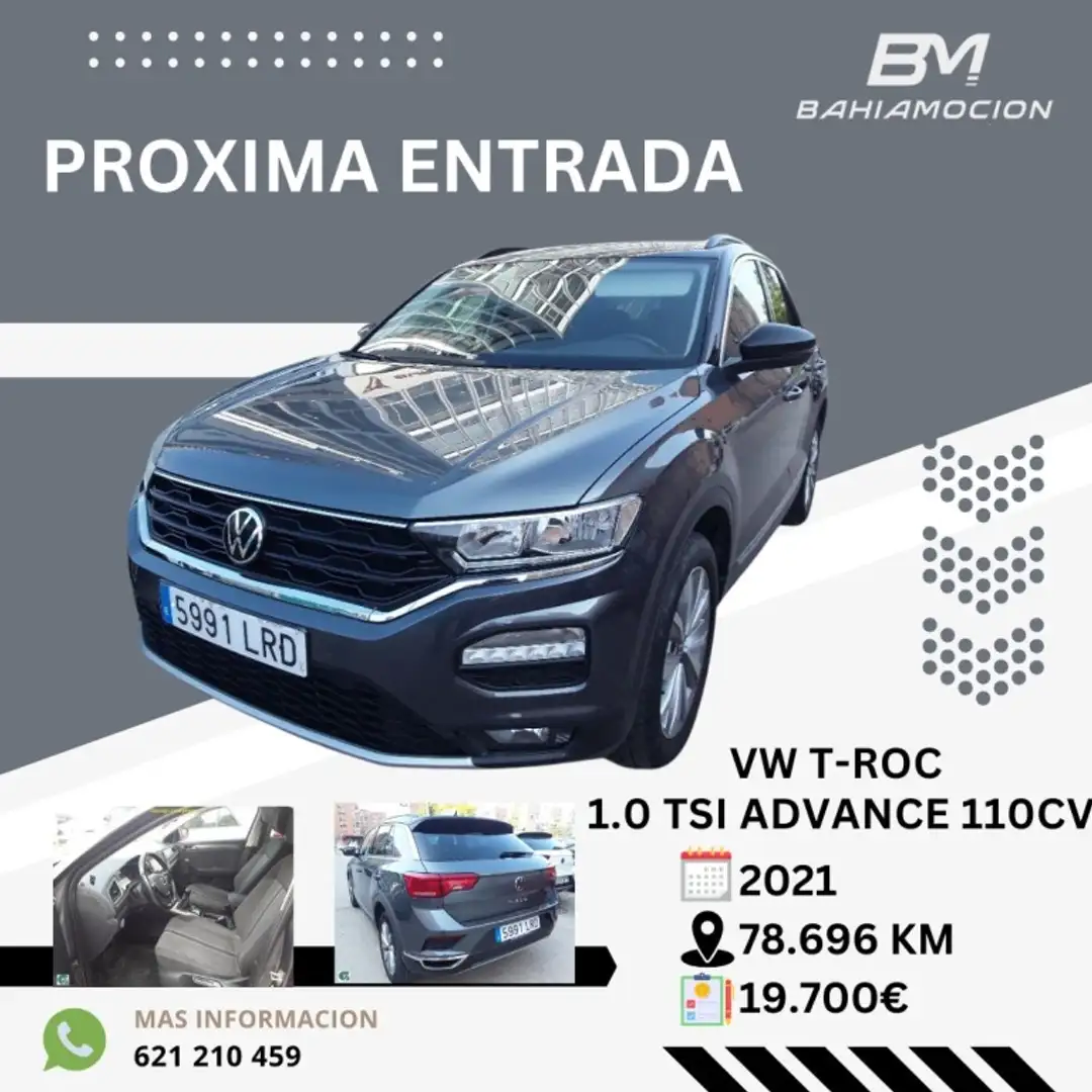 Volkswagen T-Roc 1.0 TSI Advance Style Gris - 1