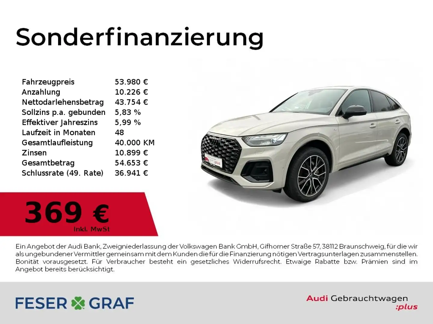 Audi Q5 Sportback 40 TDI S-line quattro Matrix/Navi+ Beige - 1