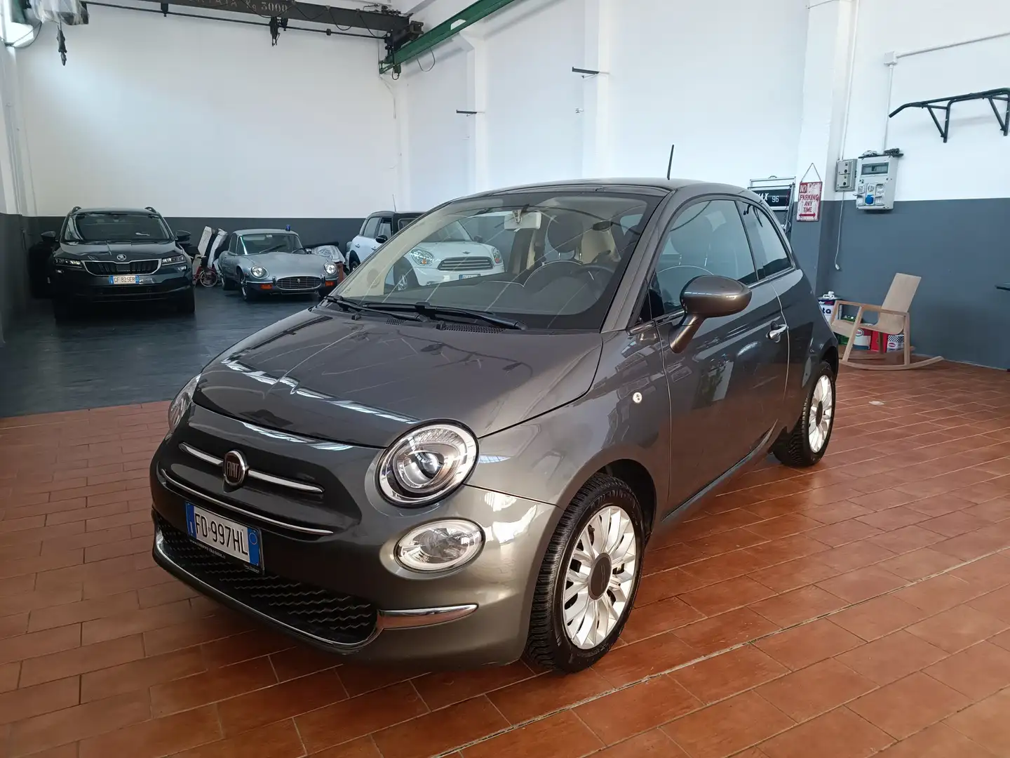 Fiat 500 1.2 Lounge 69cv dualogic 68000km! tetto panoramico Grigio - 1