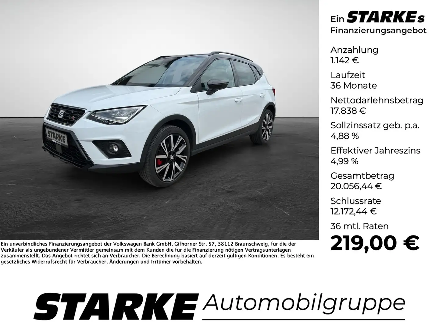 SEAT Arona 1.0 TSI DSG FR-Line Black Edition Weiß - 1