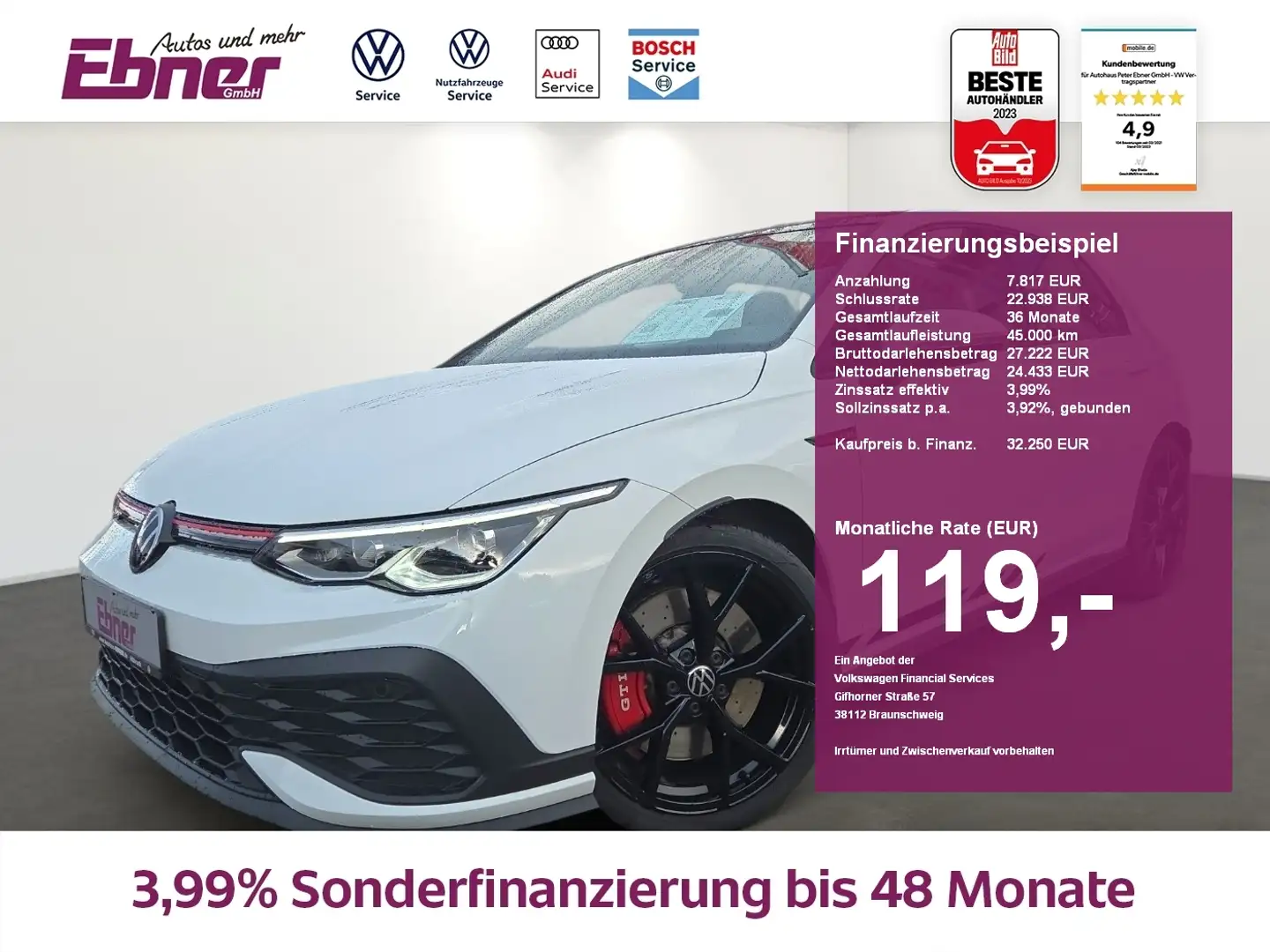 Volkswagen Golf VIII GTI CLUBSPORT 300PS DSG ACC+NAVI+APP+LED+19 A Schwarz - 1