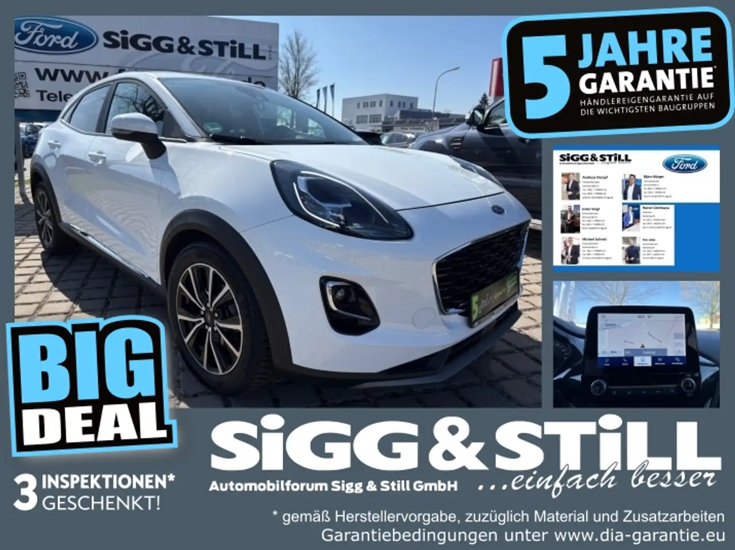 Ford Puma 1.0 Titanium NAV*LED*KLIMAAUT*SHZ*PDC*ALU17 Білий - 1