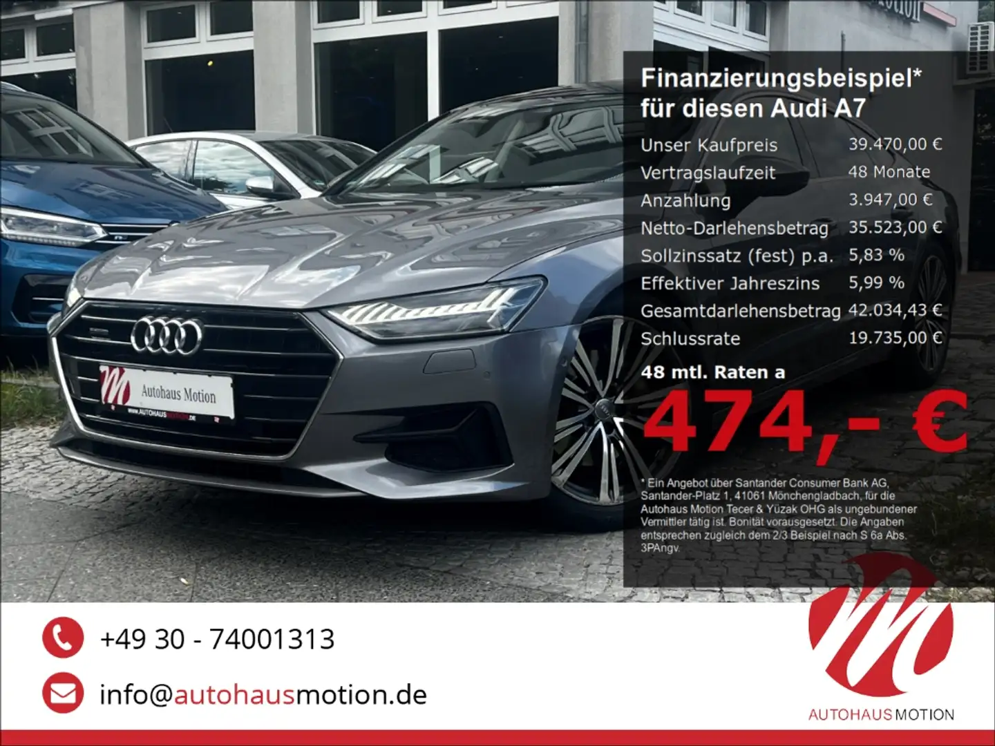Audi A7 Sportback 50 TDI quattro 3.0 MATRIX PANO MEMORY B& Gris - 1