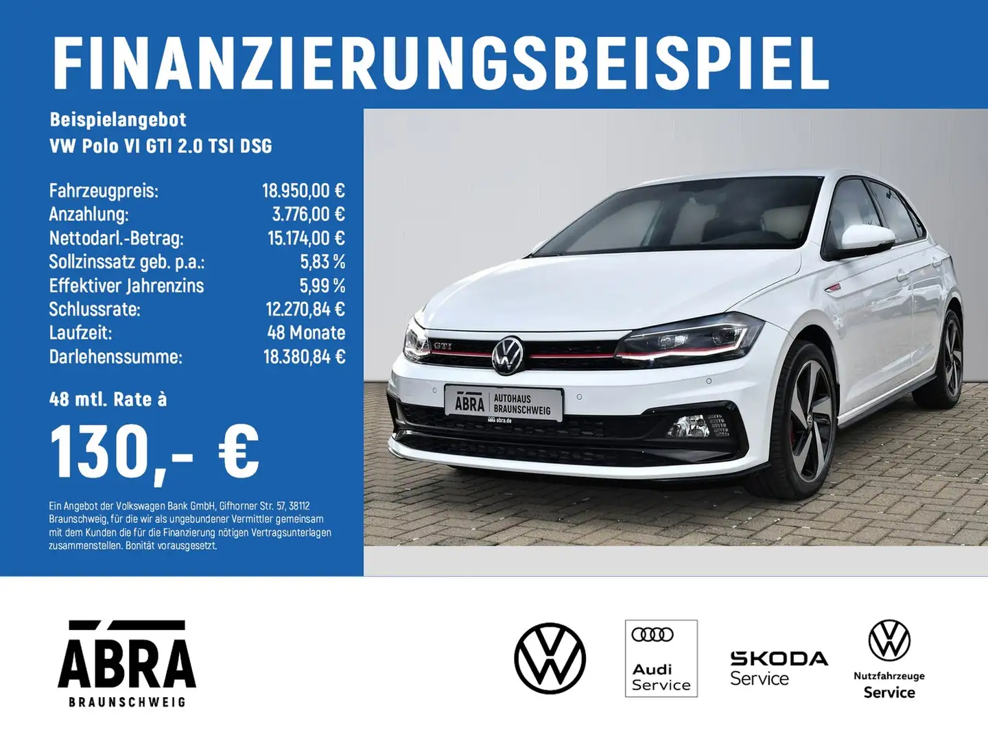 Volkswagen Polo VI GTI 2.0 TSI DSG LED+PDC+SHZ+DAB+ Biały - 2
