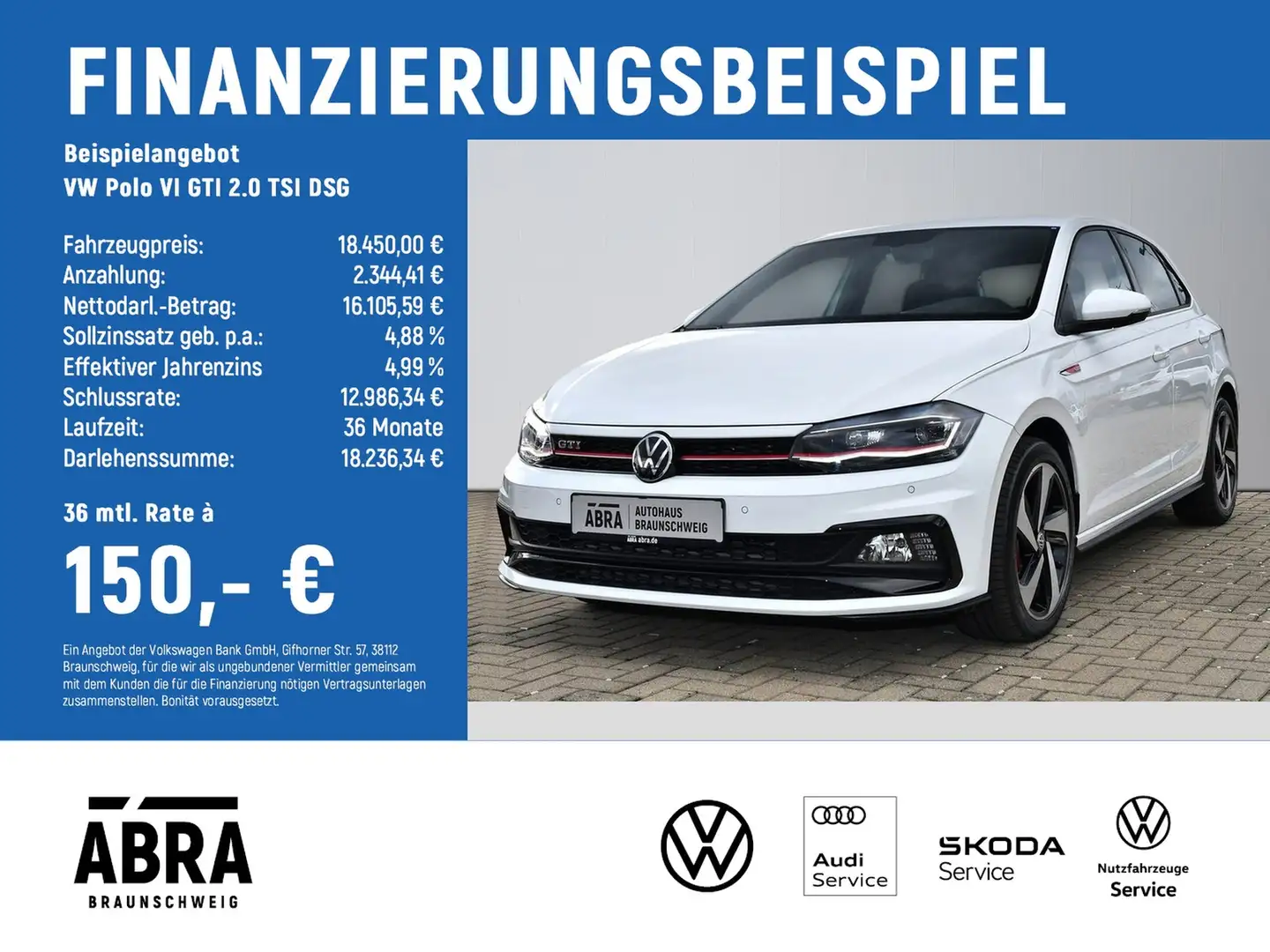 Volkswagen Polo VI GTI 2.0 TSI DSG LED+PDC+SHZ+DAB+ Blanc - 2