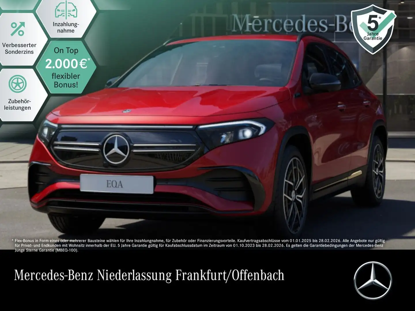 Mercedes-Benz EQA 300 4M AMG+NIGHT+19"+PLUS-PAKET+360+MEMORY Piros - 1