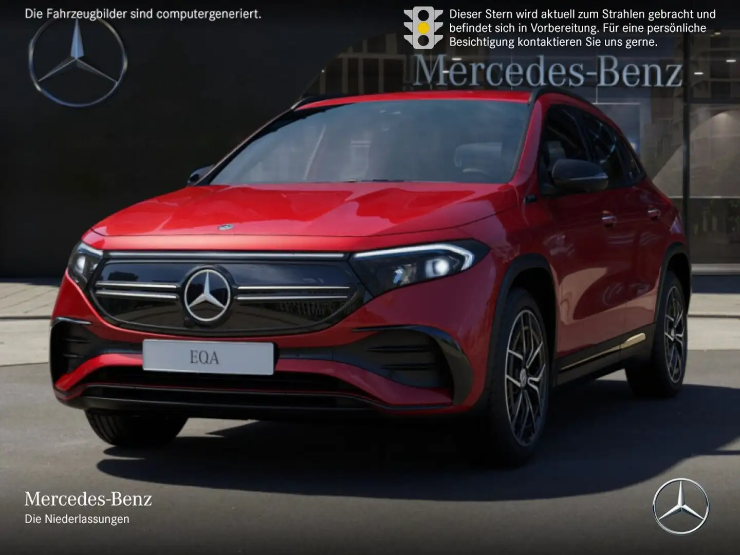 Mercedes-Benz EQA 300 4M AMG+NIGHT+19"+PLUS-PAKET+360+MEMORY Piros - 2