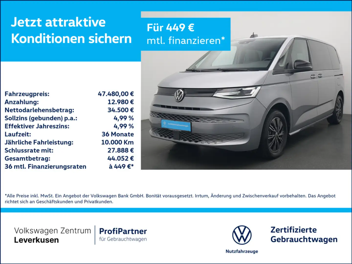 Volkswagen T7 Multivan 7-SITZER MATRIX VIRT CARPLAY KAM SHZ Schwarz - 1