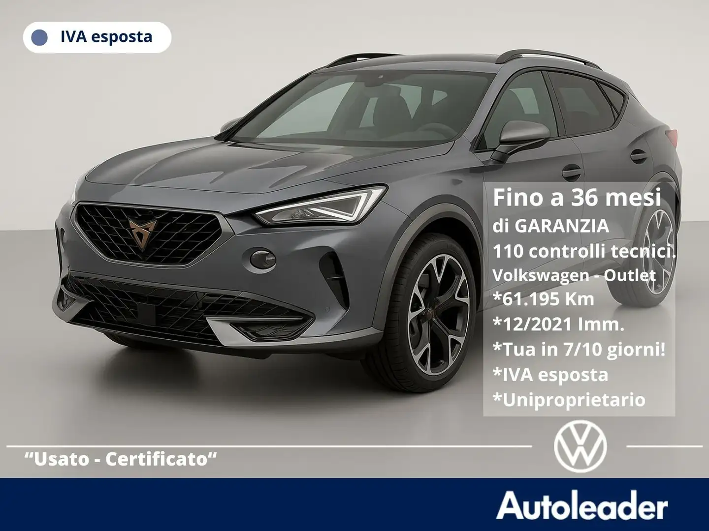 CUPRA Formentor 2.0 TDI 4Drive 4x4 DSG SOLI 61mila Km Grigio - 1