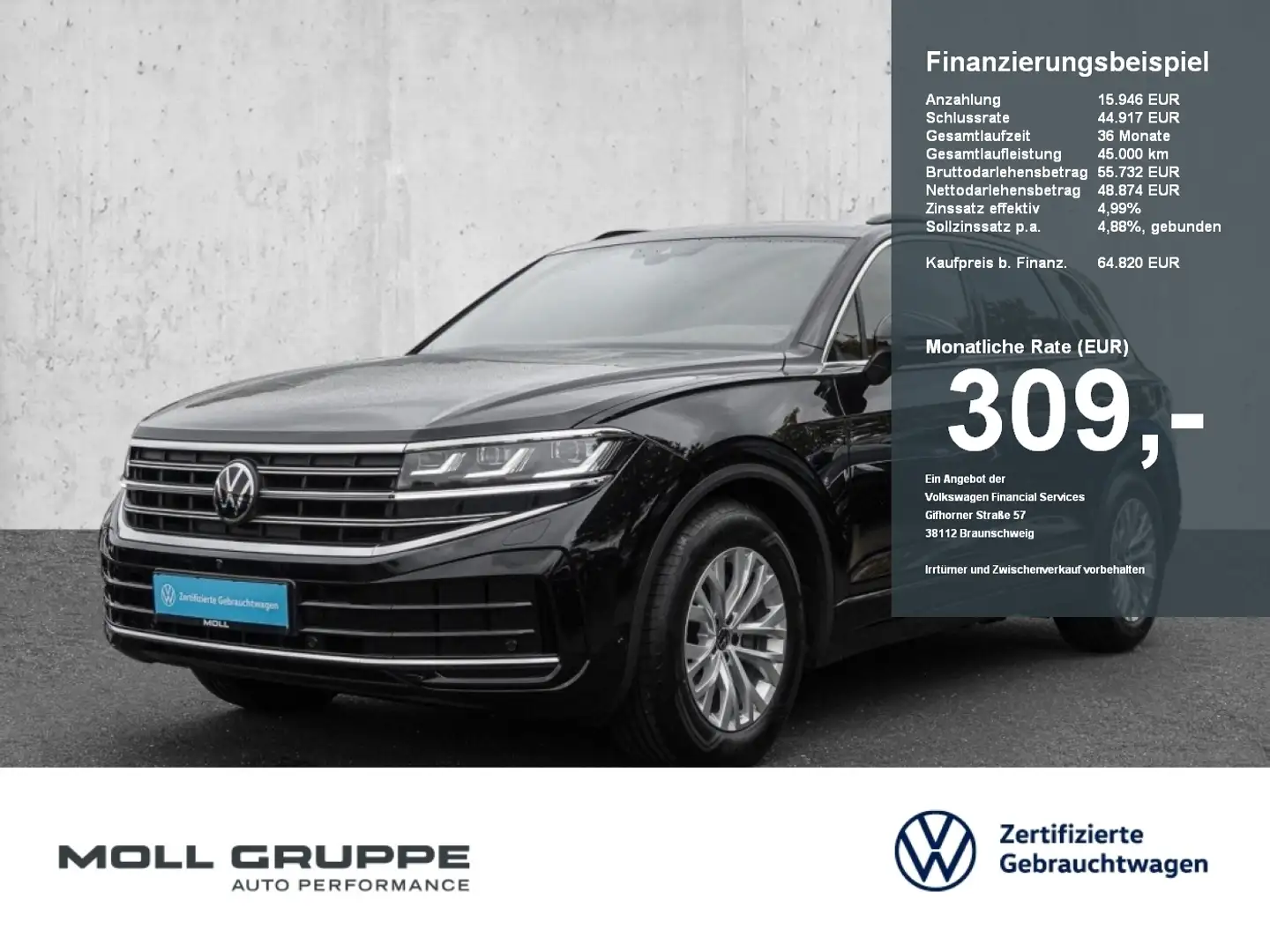 Volkswagen Touareg 3.0 TDI 4Motion DSG Elegance 0603 360 Schwarz - 1