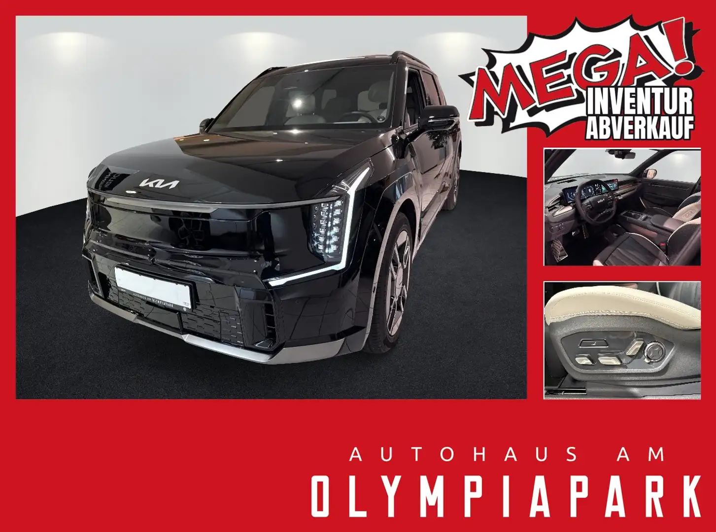 Kia EV9 Elektro 99 GT-Line LED*360°KAMERA*6-SITZER Schwarz - 1