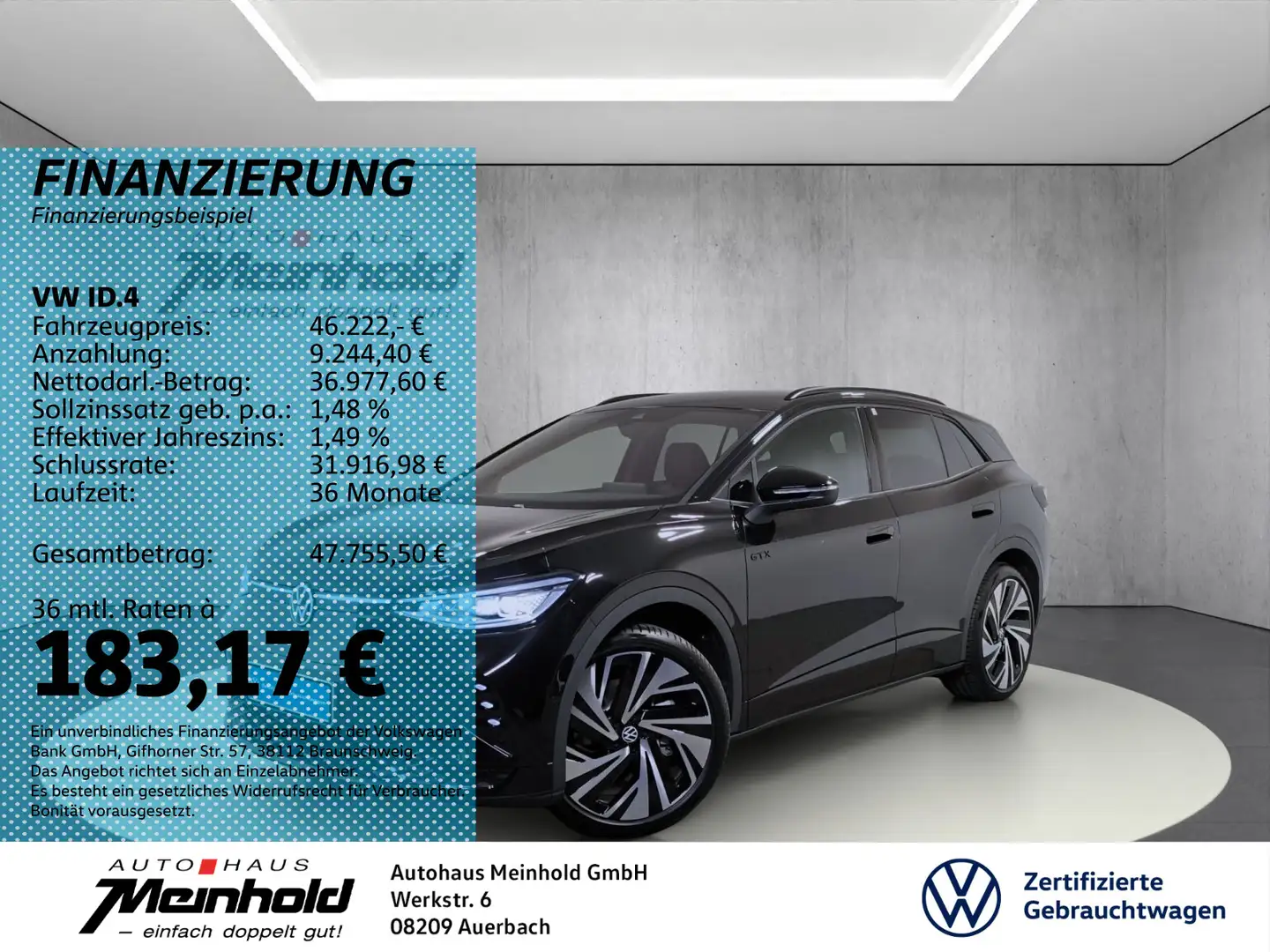 Volkswagen ID.4 GTX 4-motion, Kamera, AHK, Harman Kardon, W Schwarz - 1