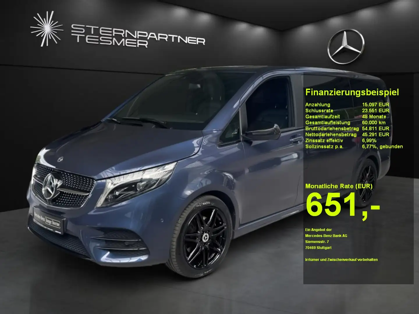 Mercedes-Benz V 250 d Avantgarde Edition lang +AMG+Night+360° Blau - 1