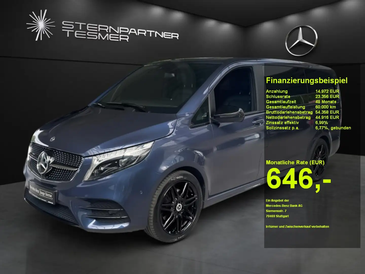 Mercedes-Benz V 250 d Avantgarde Edition lang +AMG+Night+360° Azul - 1