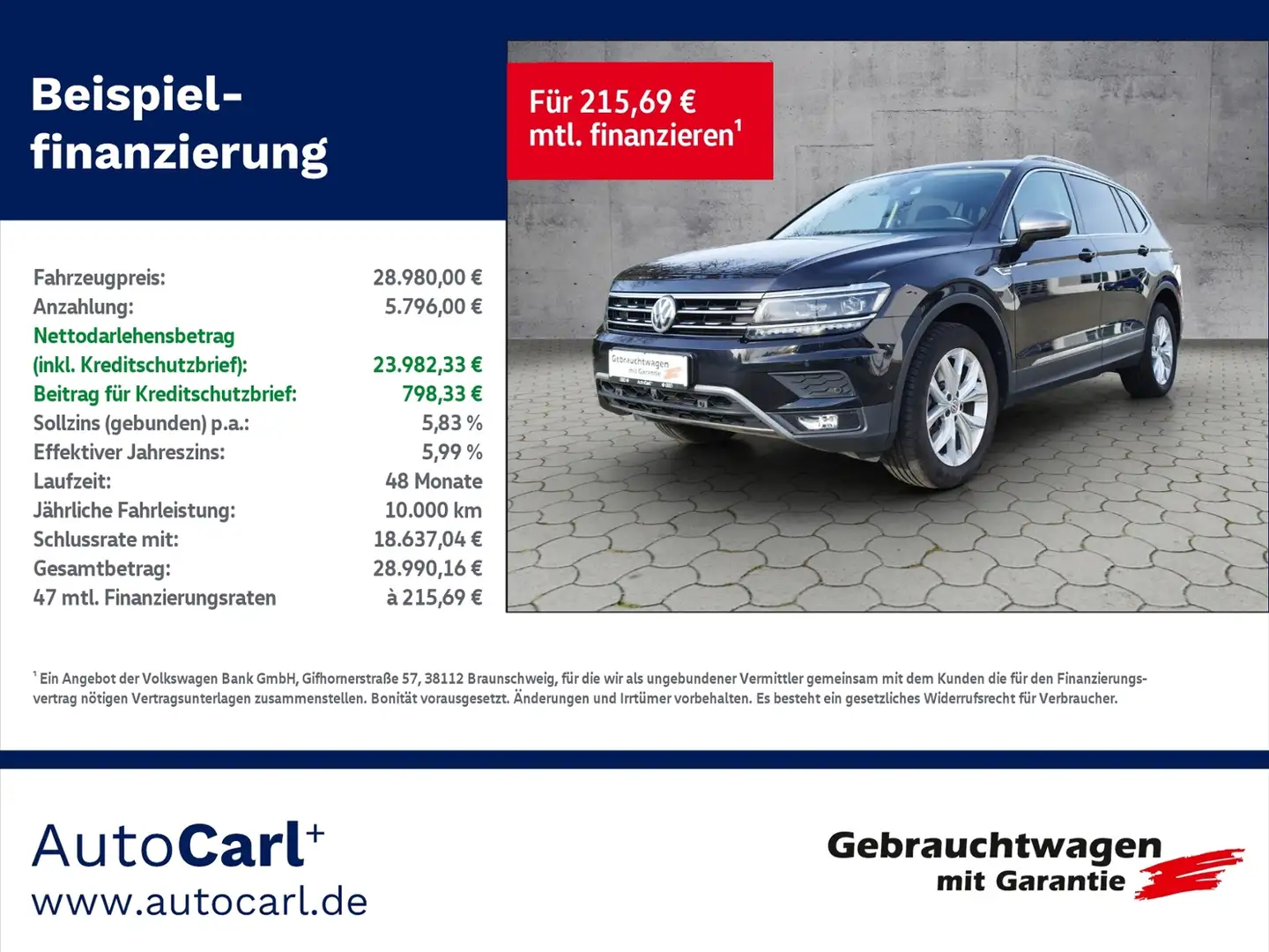 Volkswagen Tiguan Allspace Highline 2.0 TSI 4Motion DSG KLIMA LED NAVI ALU Schwarz - 1