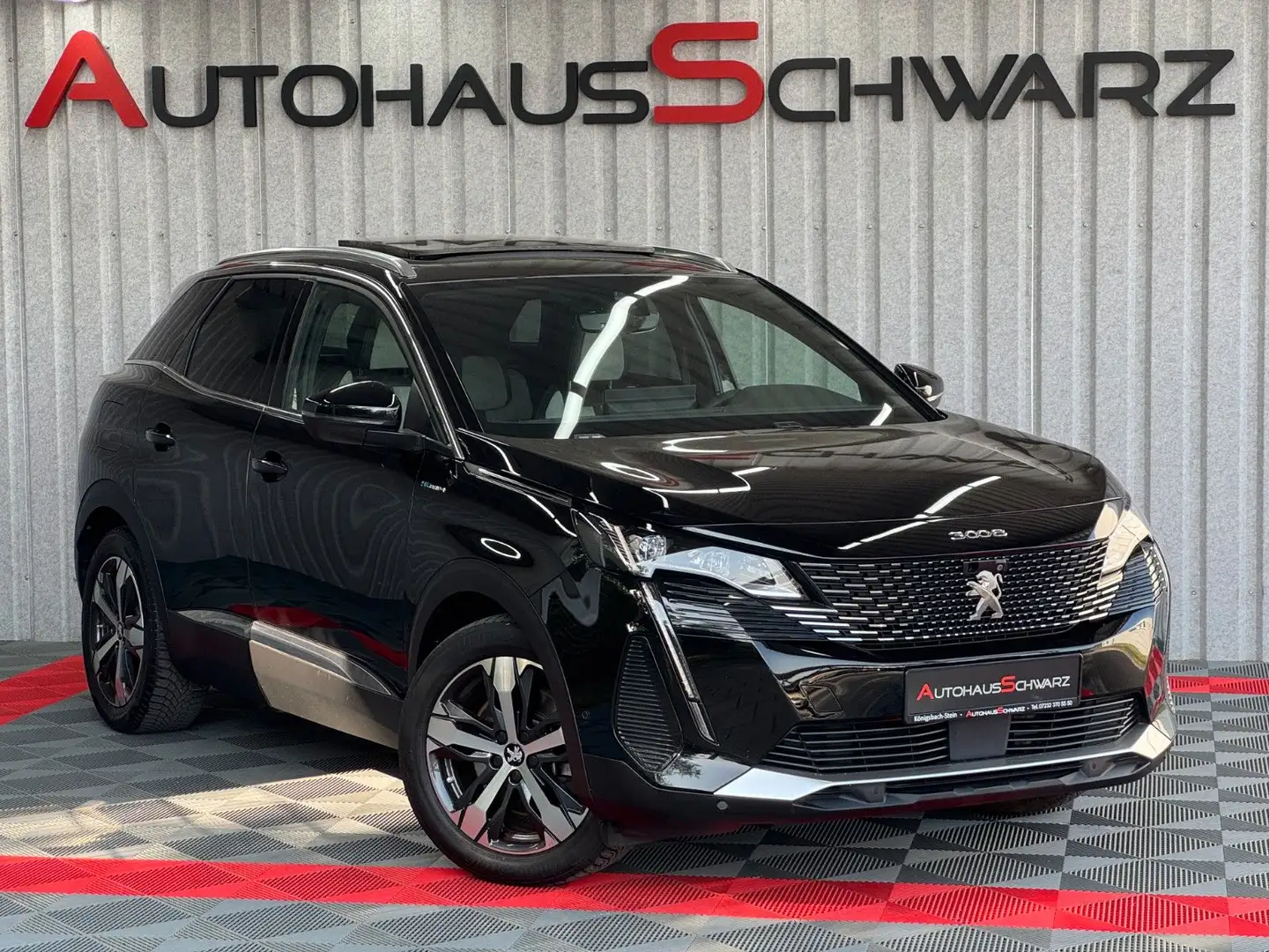 Peugeot 3008 Hybrid4 300 GT Pano 360 ACC VirtCock Night Zwart - 1