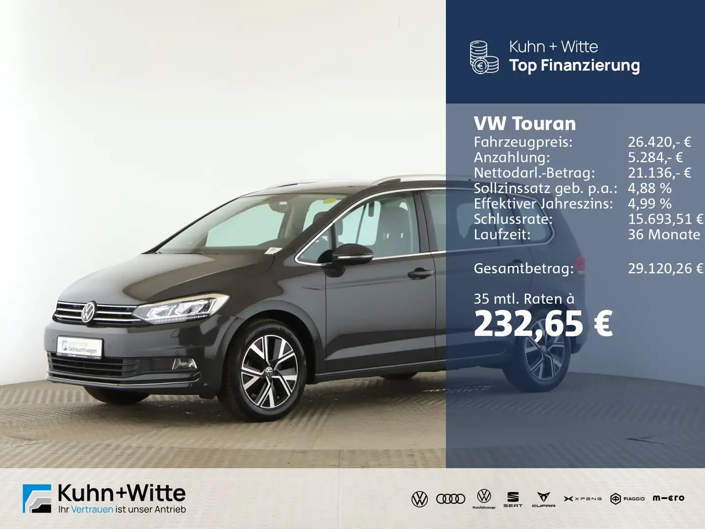 Volkswagen Touran 1.5 TSI Highline *AHK*ACC*LED*PDC*SHZ* Grau - 1
