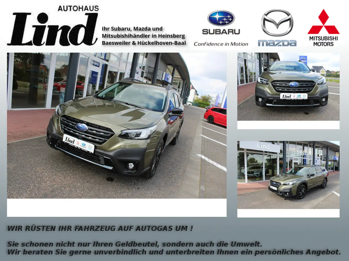 Subaru OUTBACK Exclusiv Cross ACAA,SHZ,LED,SPORT,UVM... Grün - 1