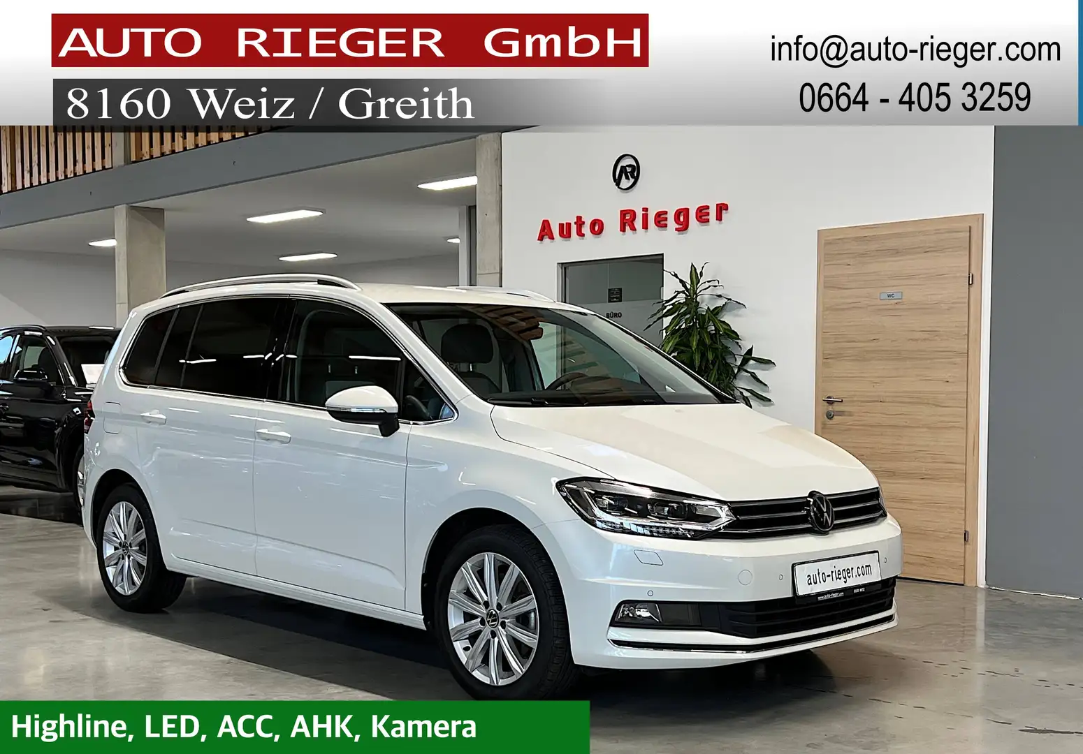 Volkswagen Touran Highline TDI ACC, AHK, LED, Kamera Weiß - 1