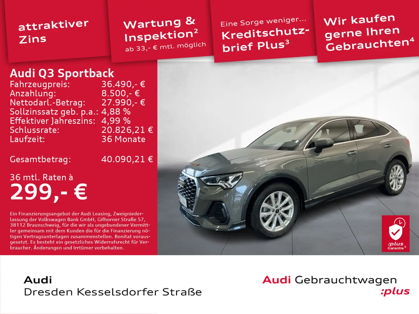 Audi Q3 35 TFSI LED Navi PDC DAB Grau - 1