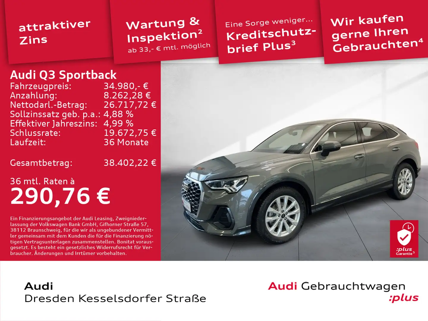 Audi Q3 35 TFSI LED Navi PDC DAB Grijs - 1