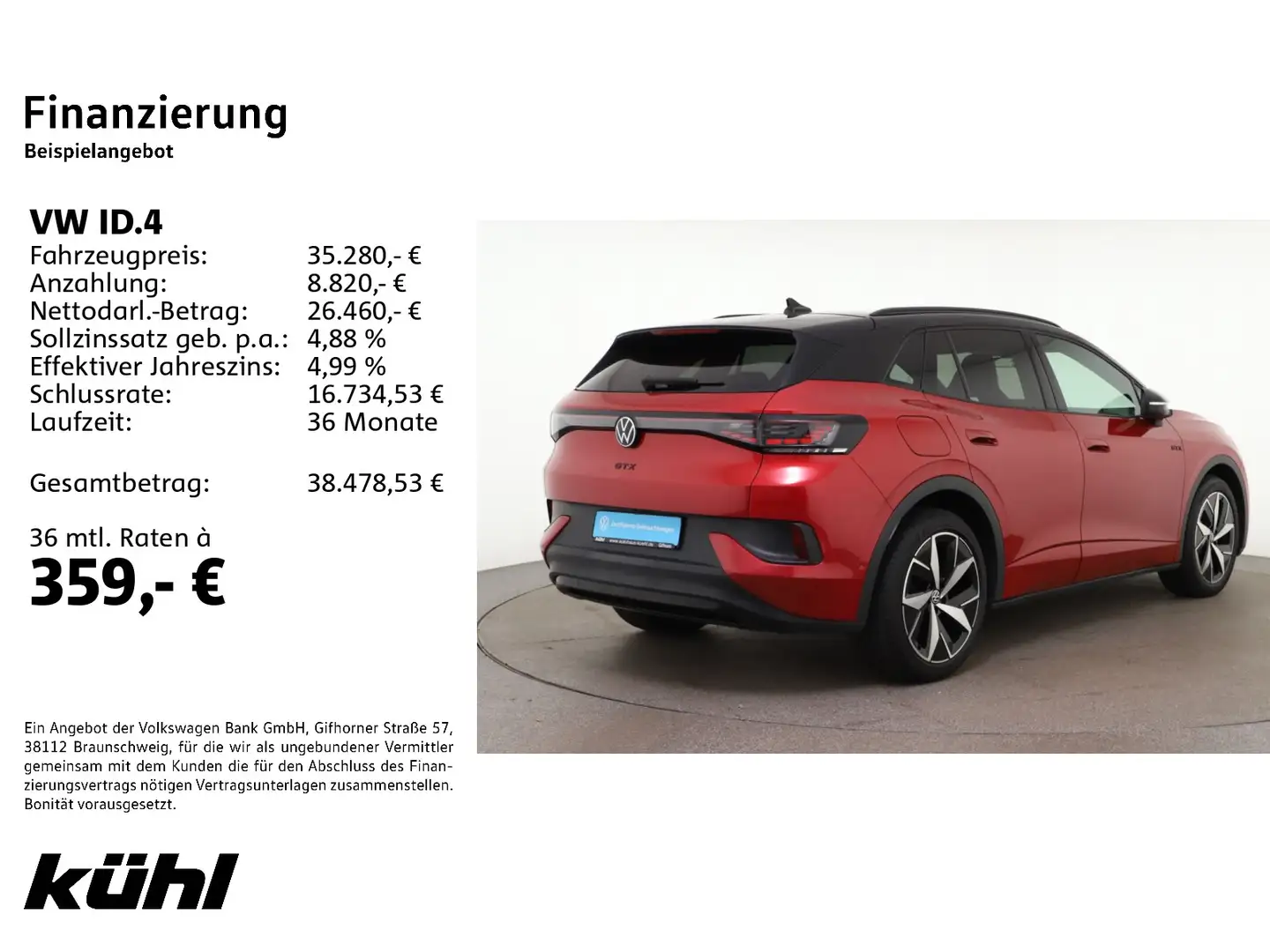 Volkswagen ID.4 GTX 4M IQ.Light ACC 360° HuD App Navi Rot - 2