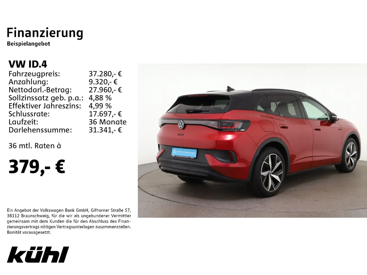 Volkswagen ID.4 GTX 4M IQ.Light ACC 360° HuD App Navi Rouge - 2