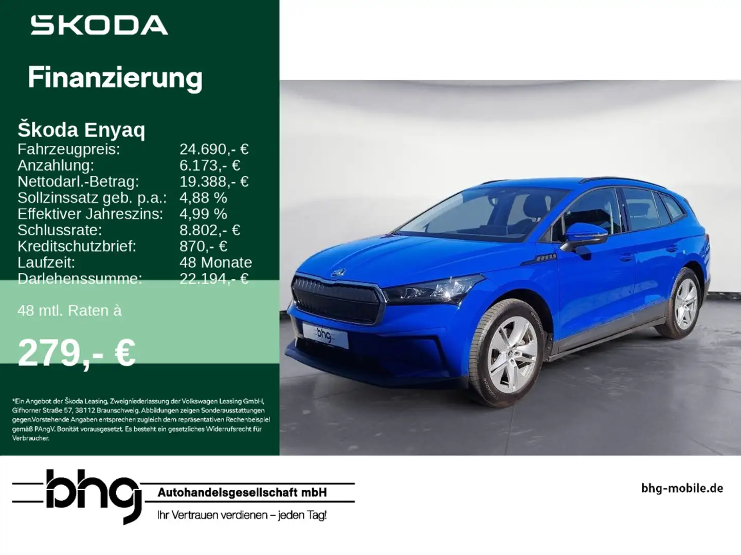 Skoda Enyaq iV 60 Blau - 1