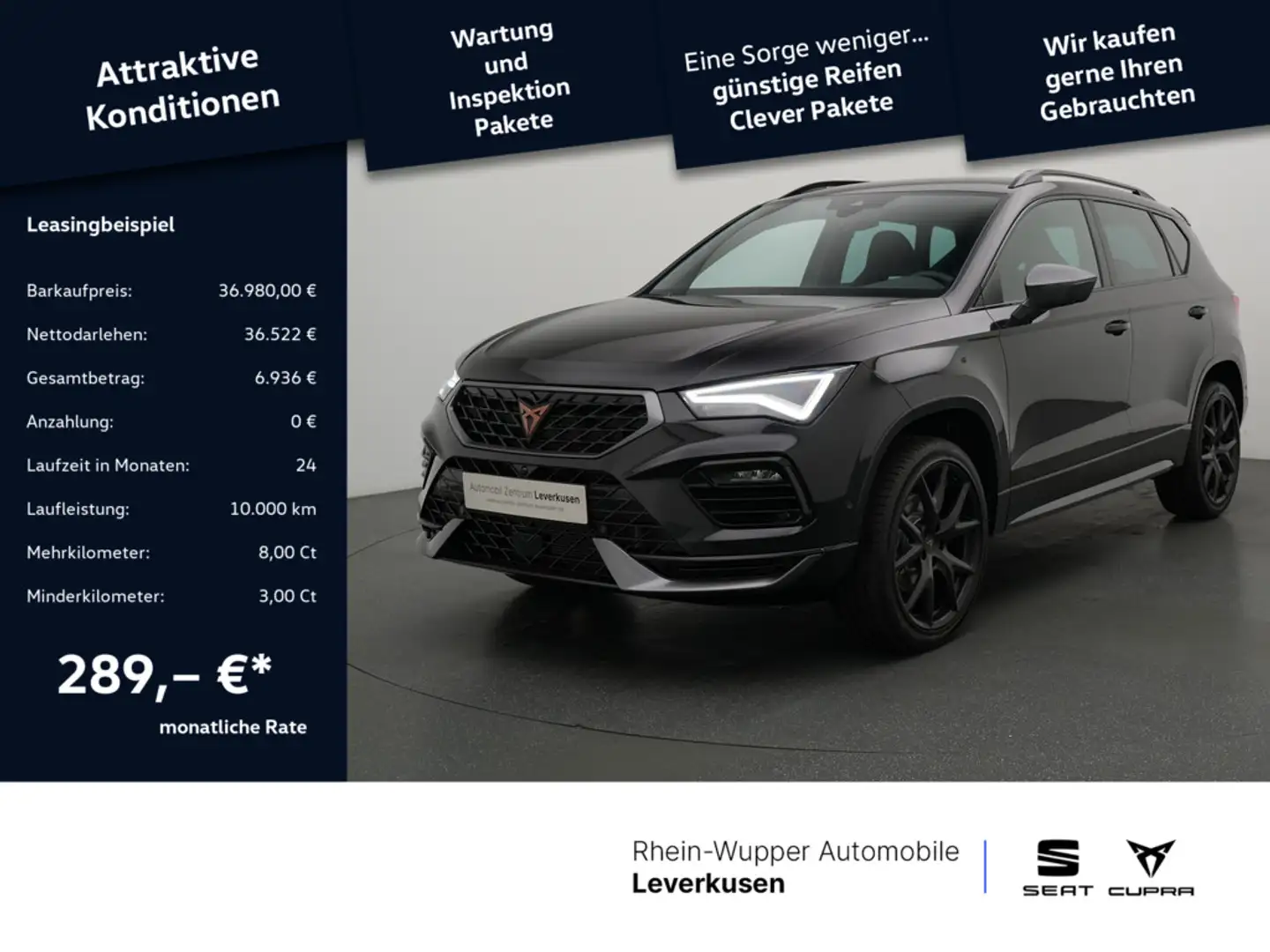 CUPRA Ateca 1.5 TSI NAVI AHK ACC FACEL. LED 360° Zwart - 1