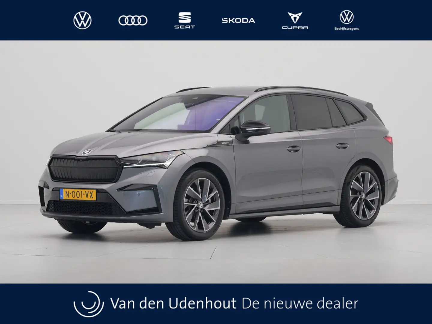 Skoda Enyaq iV 80 204pk Sportline Navigatie Wegkl. trekhaak Ca Grijs - 1