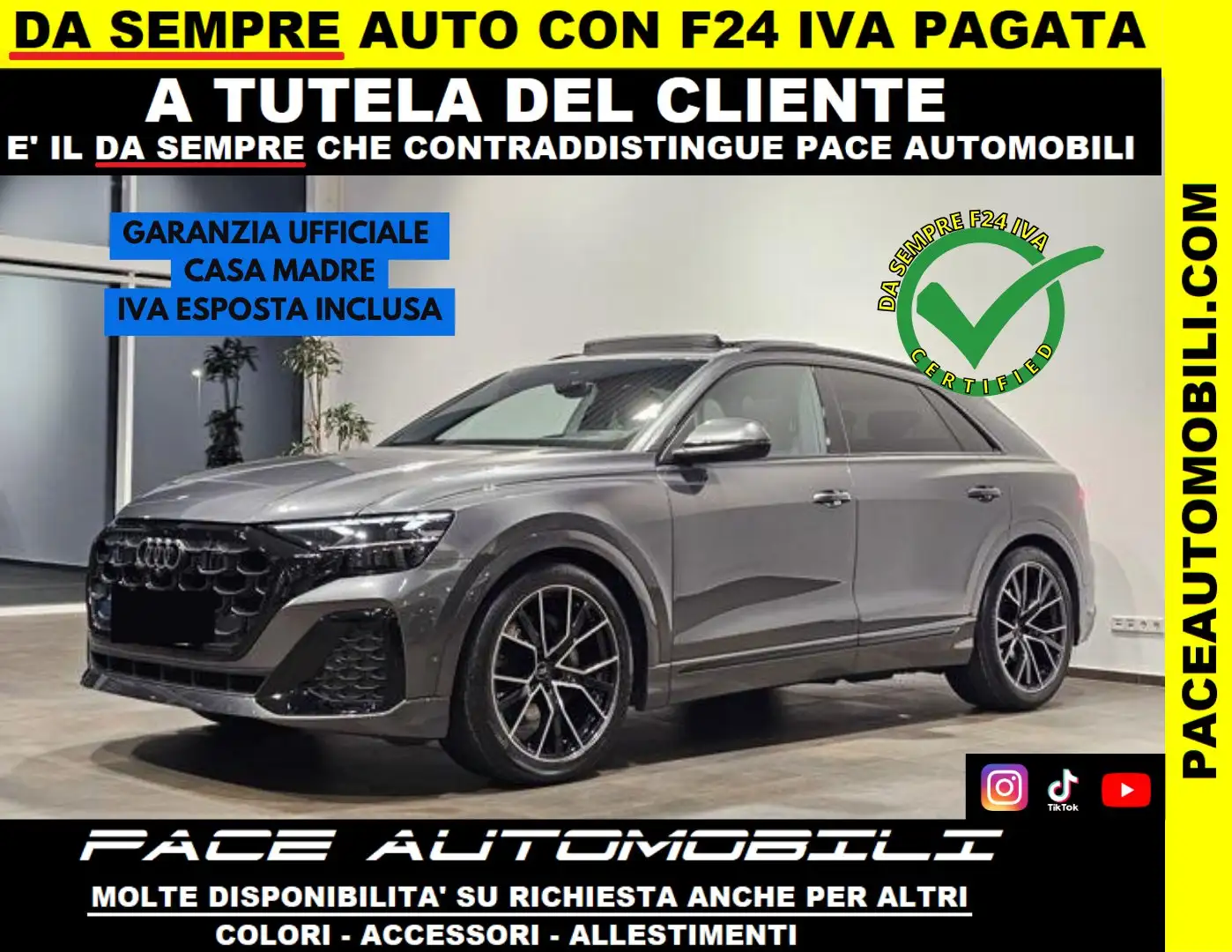 Audi Q8 50 TDI CERCHI SLINE S LINE S-LINE BLACK 22" TETTO Grigio - 1