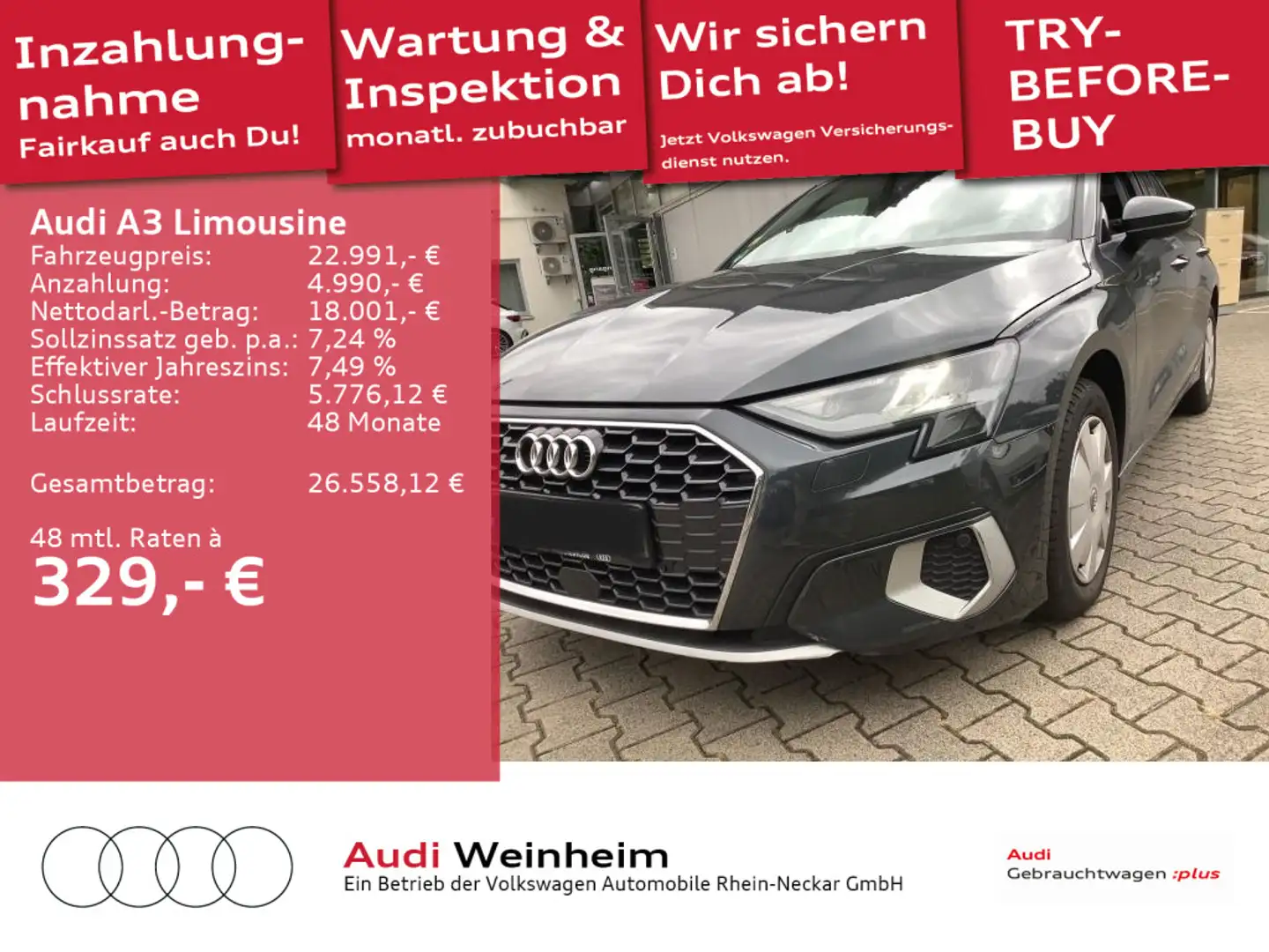 Audi A3 30 TDI advanced Stronic LED Digital Grau - 1