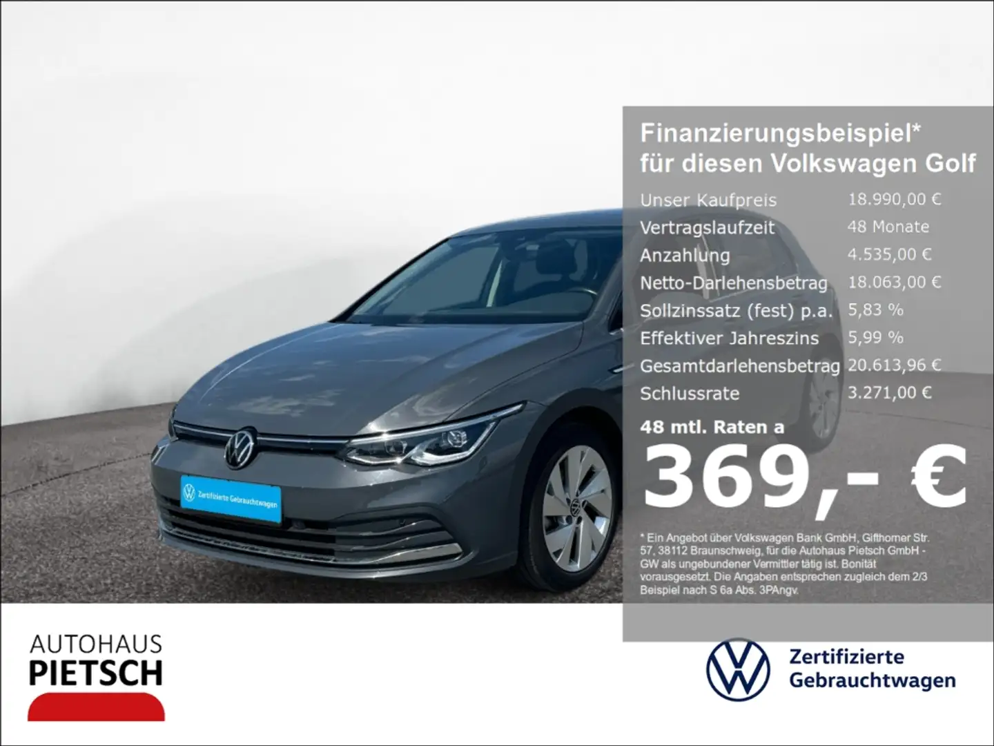Volkswagen Golf VIII 1.5 TSI Style LED NAVI ACC Totwinkel Grau - 1
